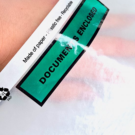 DOKLEJKA PAPIEROWA C5 ECO NADRUK DOCUMENTS ENCLOSED op. 100 szt.