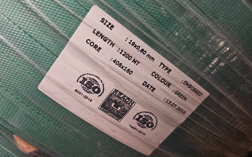 TAŚMA PET 19X0,80 zielona - 1 rolka 1200 m