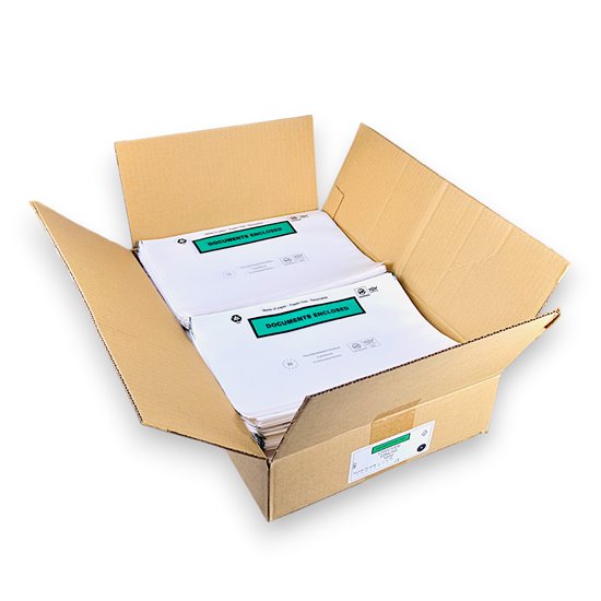 DOKLEJKA PAPIEROWA C5 ECO NADRUK DOCUMENTS ENCLOSED op. 100 szt.