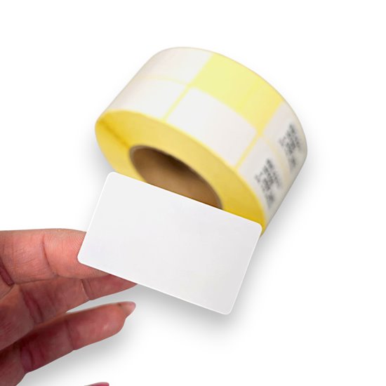 Etykieta termotransferowa biała 30X50 mm FI 76 1800 SZTUK - 1 rolka