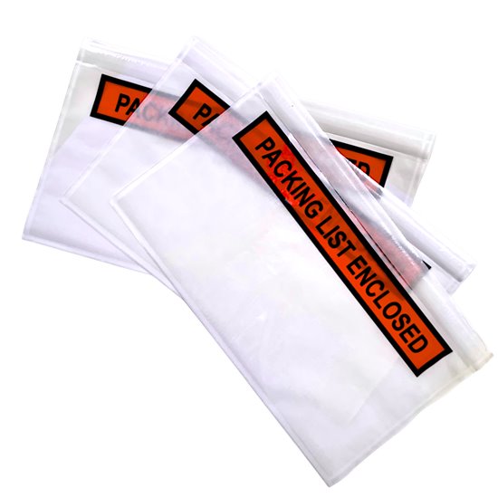 Doklejka przylga kurierska DL z nadrukiem( PACKING LIST / ENCLOSED ) self adhesive envelope op. 100 szt.