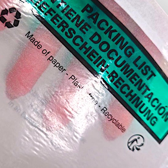 Doklejka papierowa C6 nadruk (3 języki) ECO op. 100 szt.