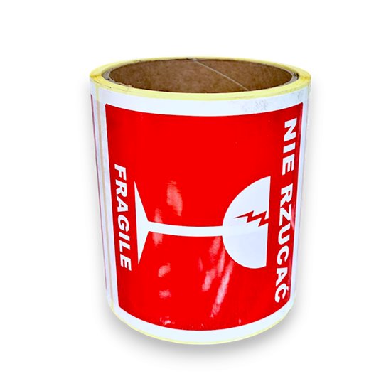 ETYKIETA Z NADRUKIEM "NIE RZUCAĆ FRAGILE" R76 100/100 100SZT.