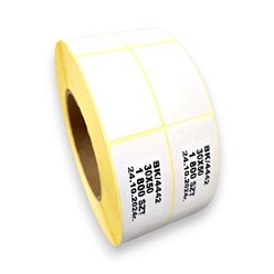 Etykieta termotransferowa biała 30X50 mm FI 76 1800 SZTUK - 1 rolka