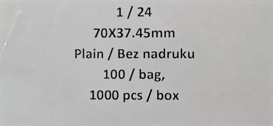 ETYKIETA BEZ NADRUKU A4  70x37 1/24 - op. 100 szt.