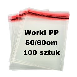 Worek foliowy PP 50/60 cm + 5 cm KT op. 100 szt.