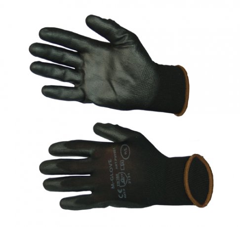 Rękawice robocze czarne poliuretan