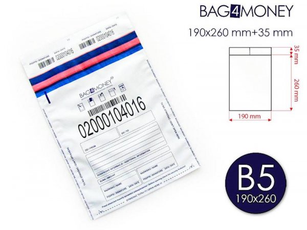Koperta bezpieczna BAG4MONEY B5 - biała - (50szt.) (2531)