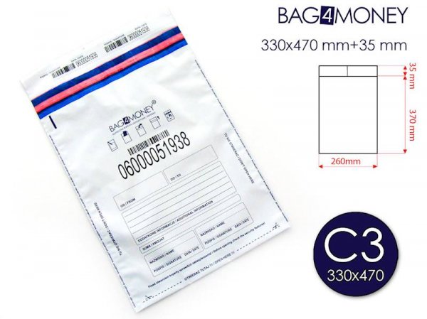 Koperta bezpieczna BAG4MONEY C3 - BIAŁA - (50szt.) (2811)
